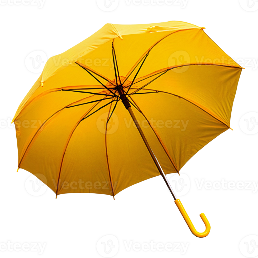 Yellow umbrella open on transparent background png