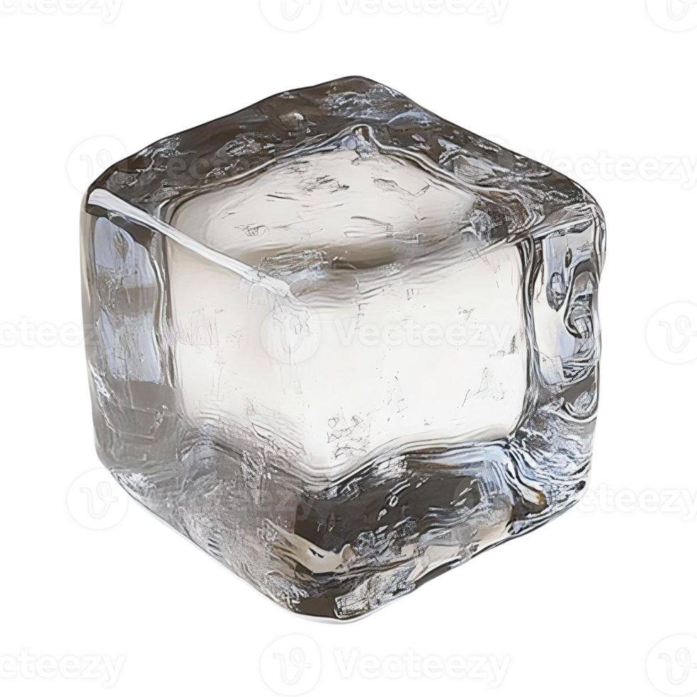 Transparent ice cube on transparent background png