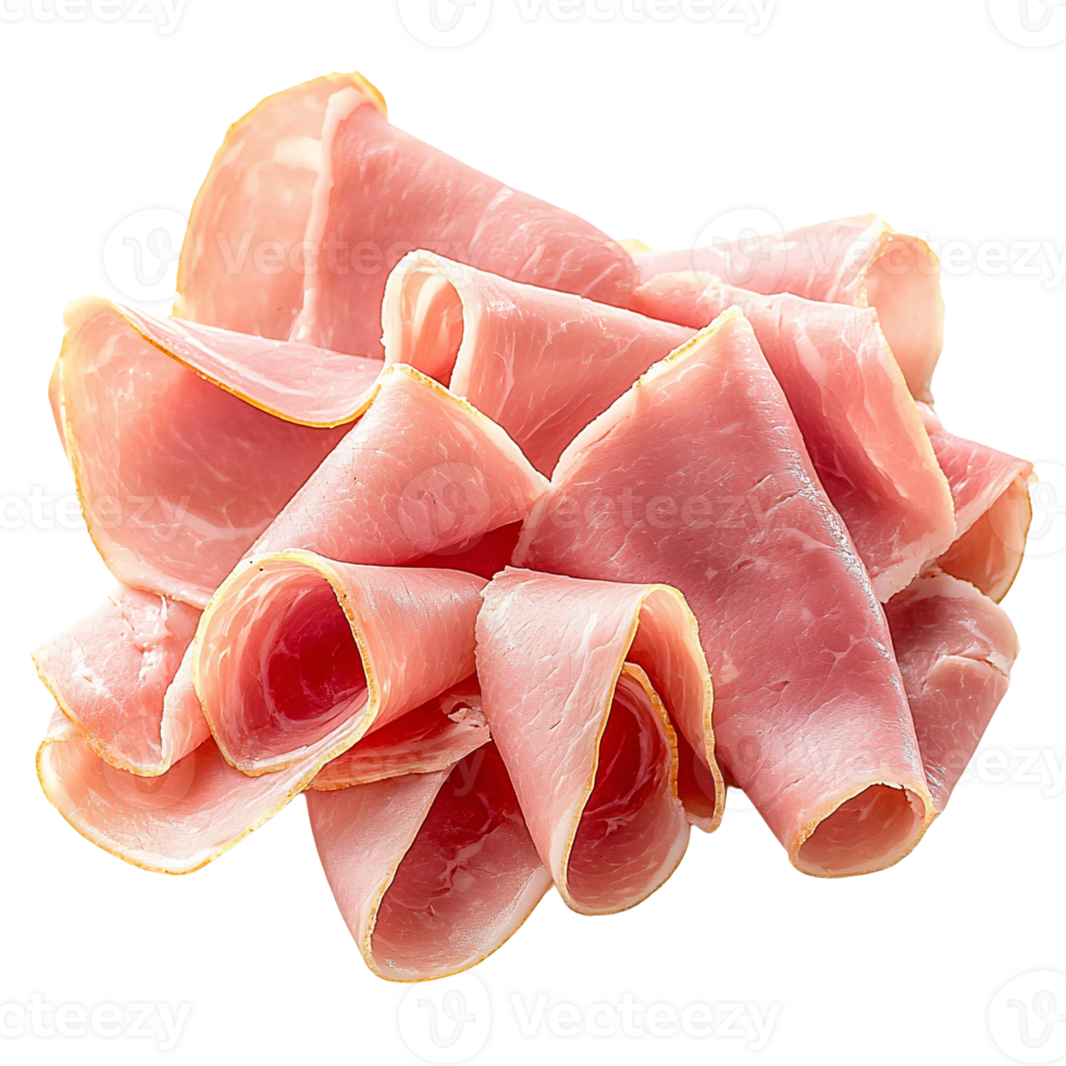 Savory Ham Slices Isolated on Transparent Background png