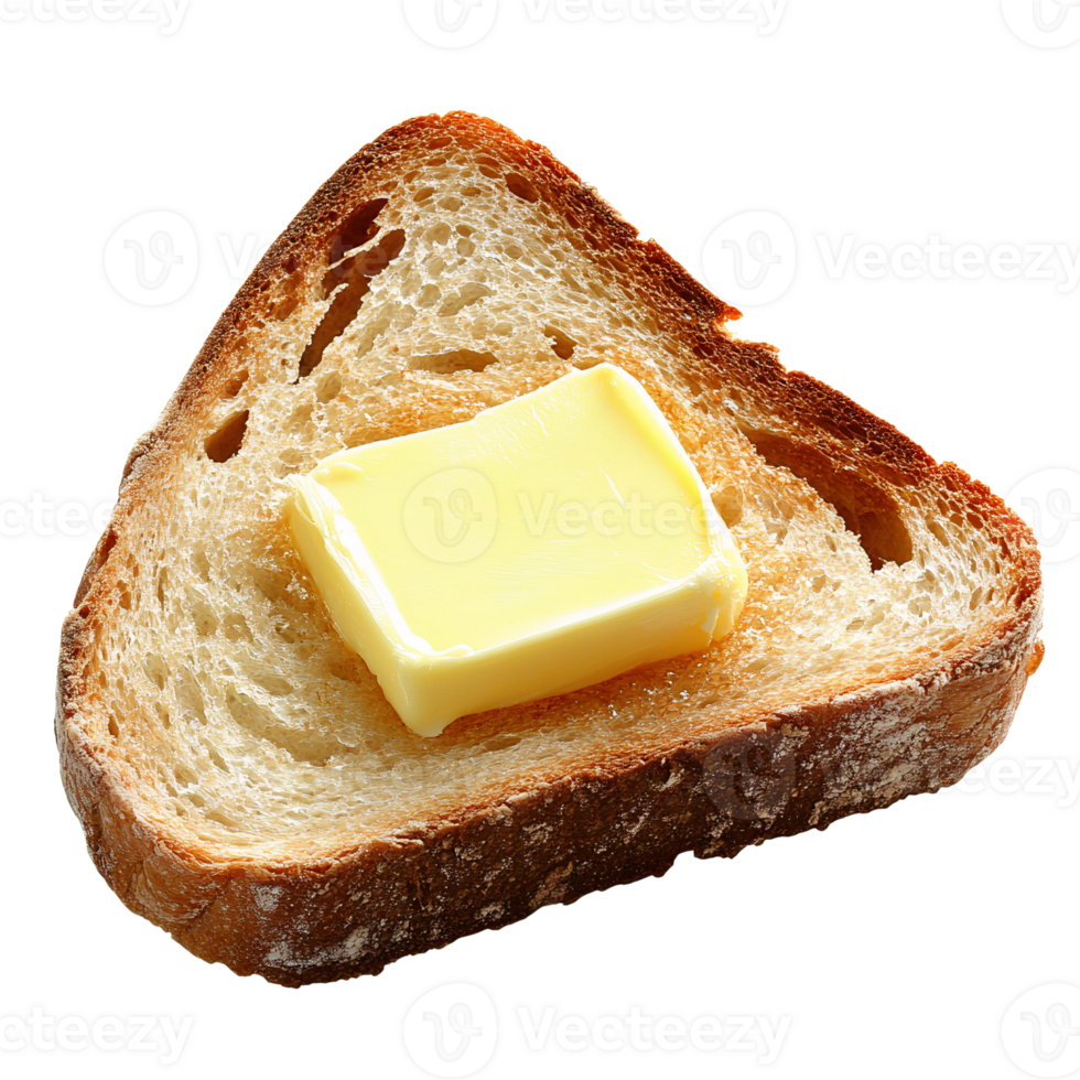 Buttered toast triangle on transparent background png