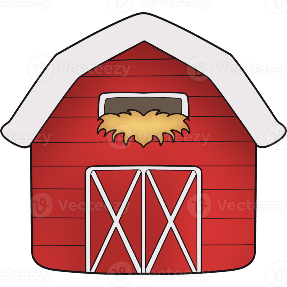 The illustration of a barn png