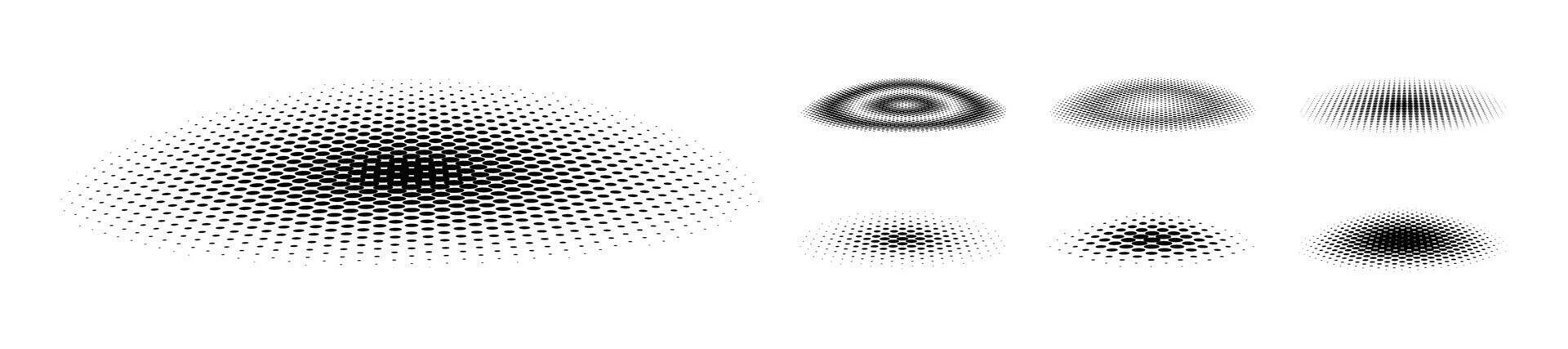 Collection of Black dots halftone element, Abstract element. vector