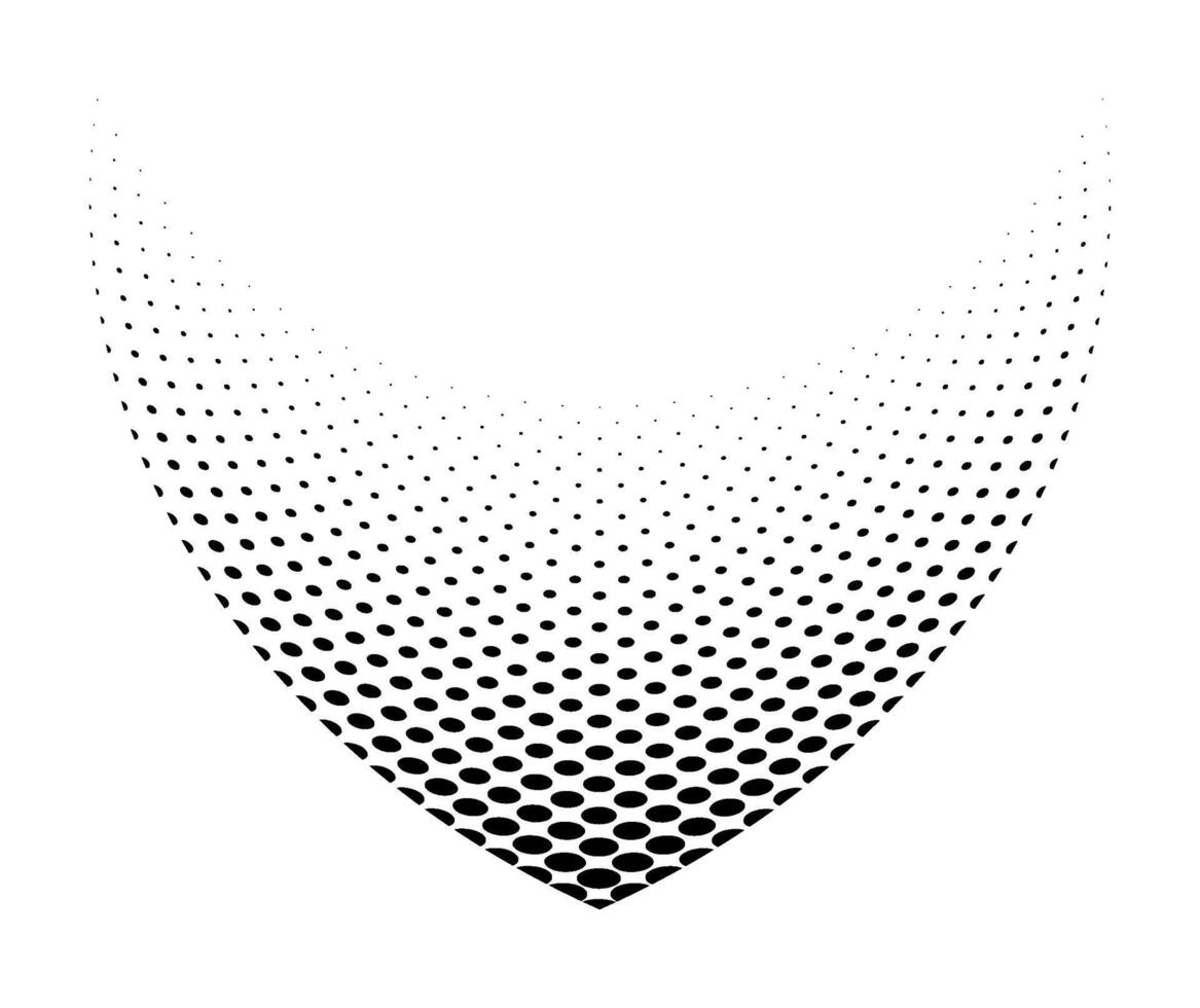 Black dot halftone in Abstract shape element. vector