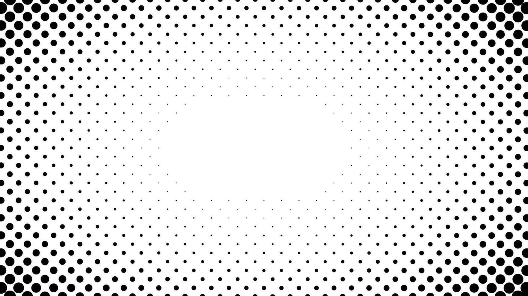 Black dot halftone in Rectangular frame, background, comic style background. vector