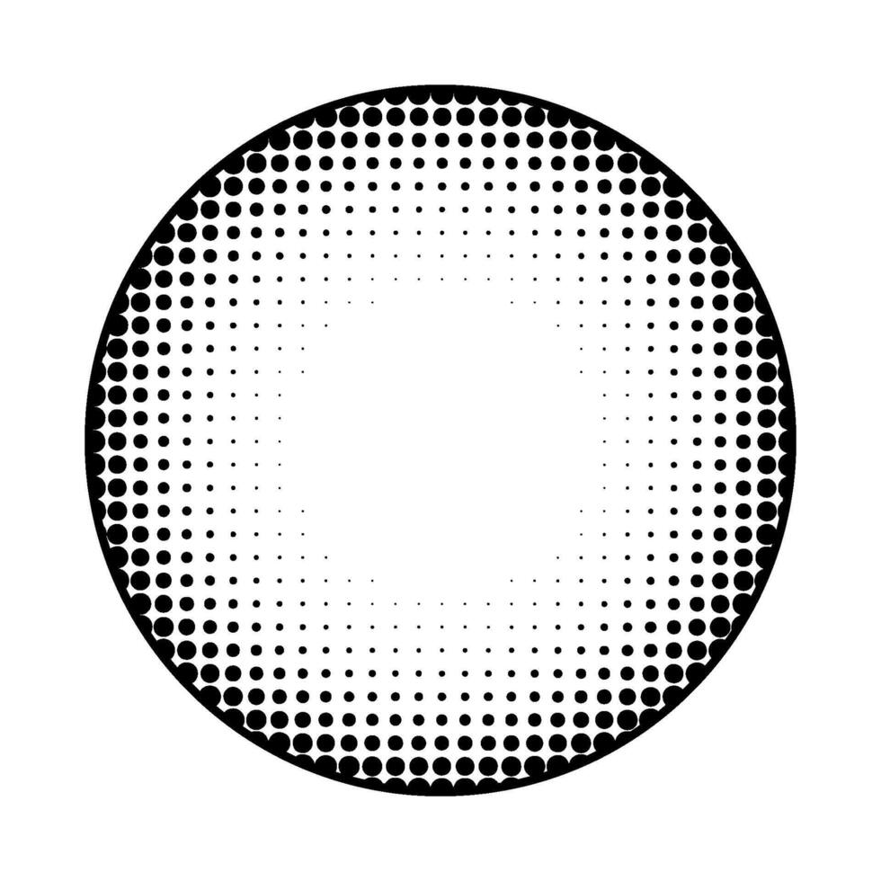 Black dots halftone in Circle shape element. vector