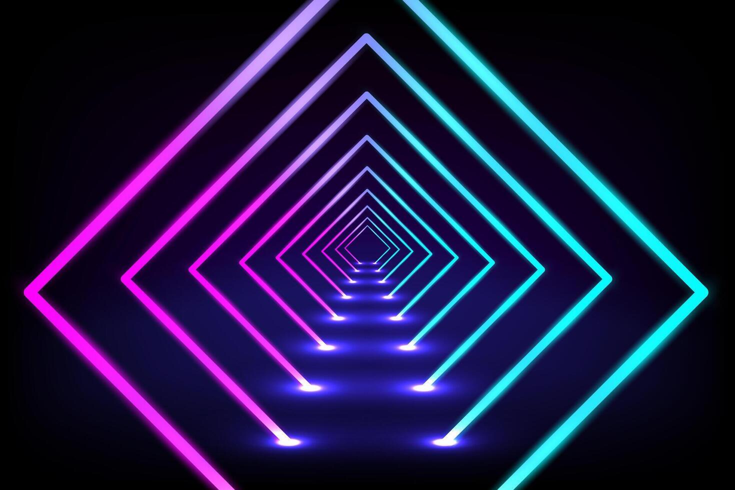 illustration of Neon glowing lines and abstract dark gradient background vector