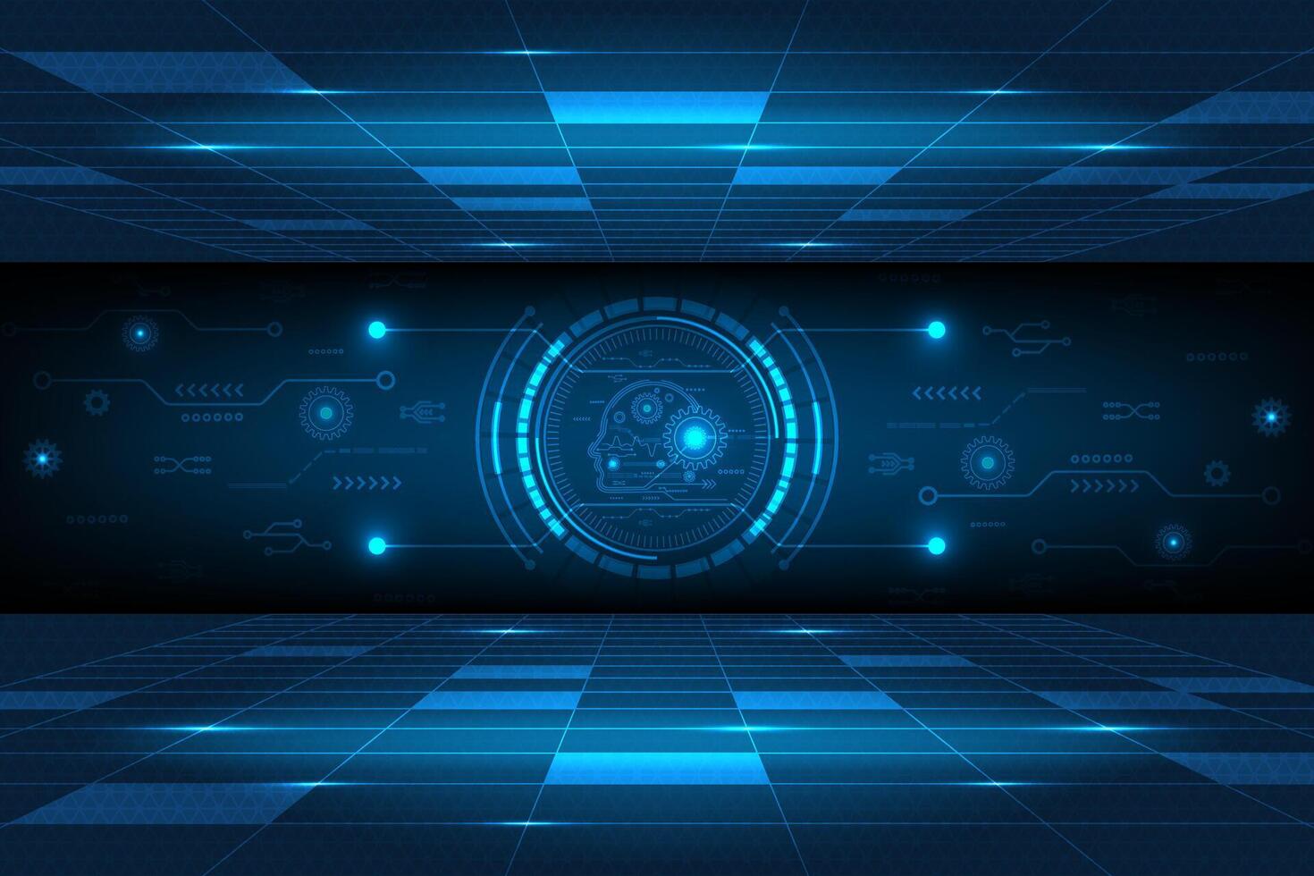 dark blue Light Abstract Technology background vector