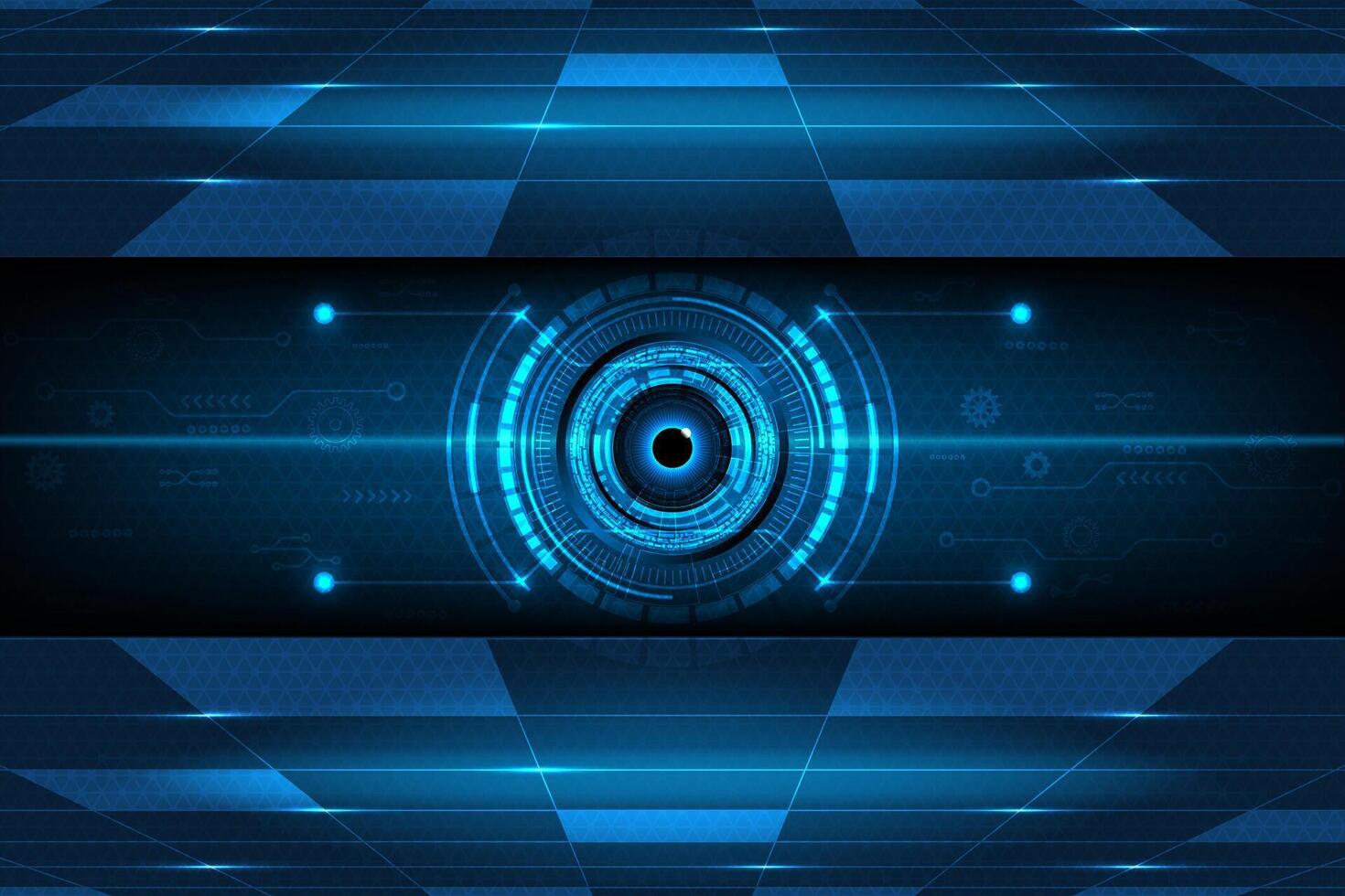 blue eye cyber security concept background vector