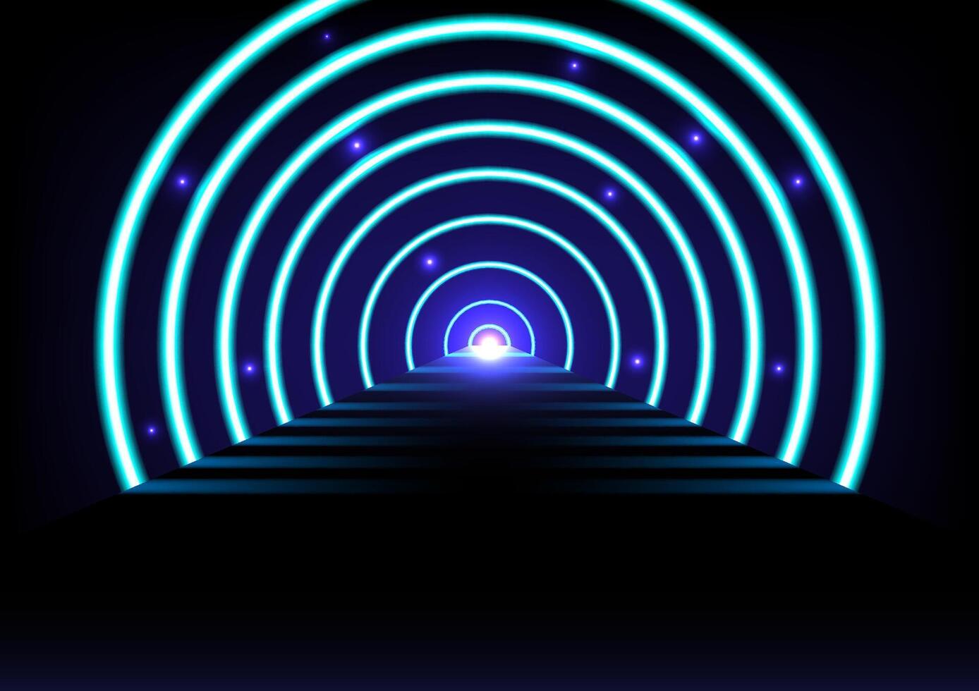 Abstract neon lights tunel background with pink and blue laser rays vector