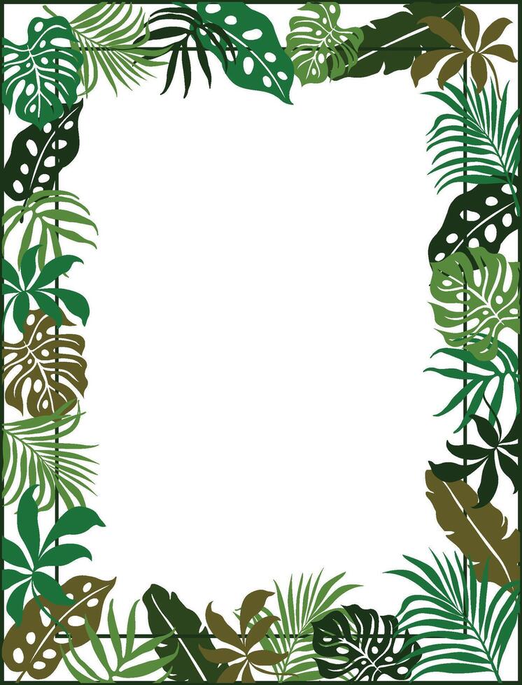TROPICAL LEAVES BORDER vector