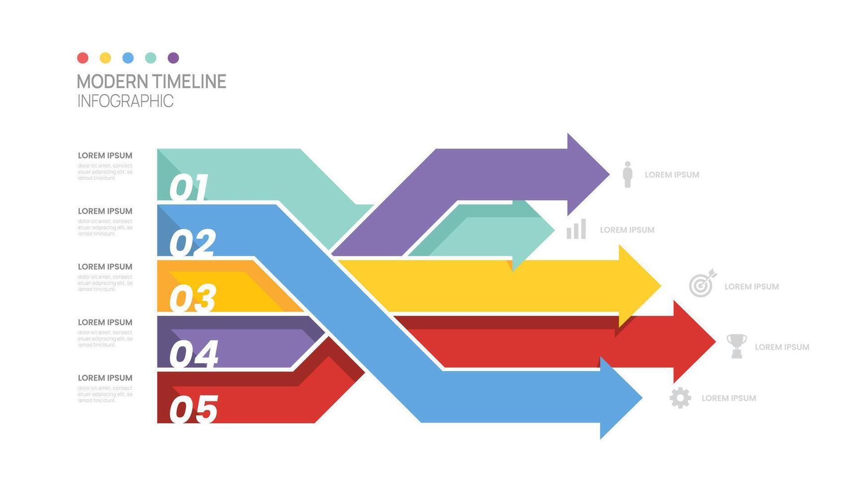 Infographics arrow symbol timeline business template 5 steps to success. vector