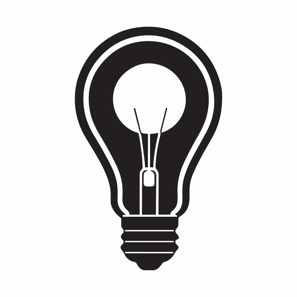 Illuminated Light Bulb Icon - Creativity and Bright Idea Symbol vector