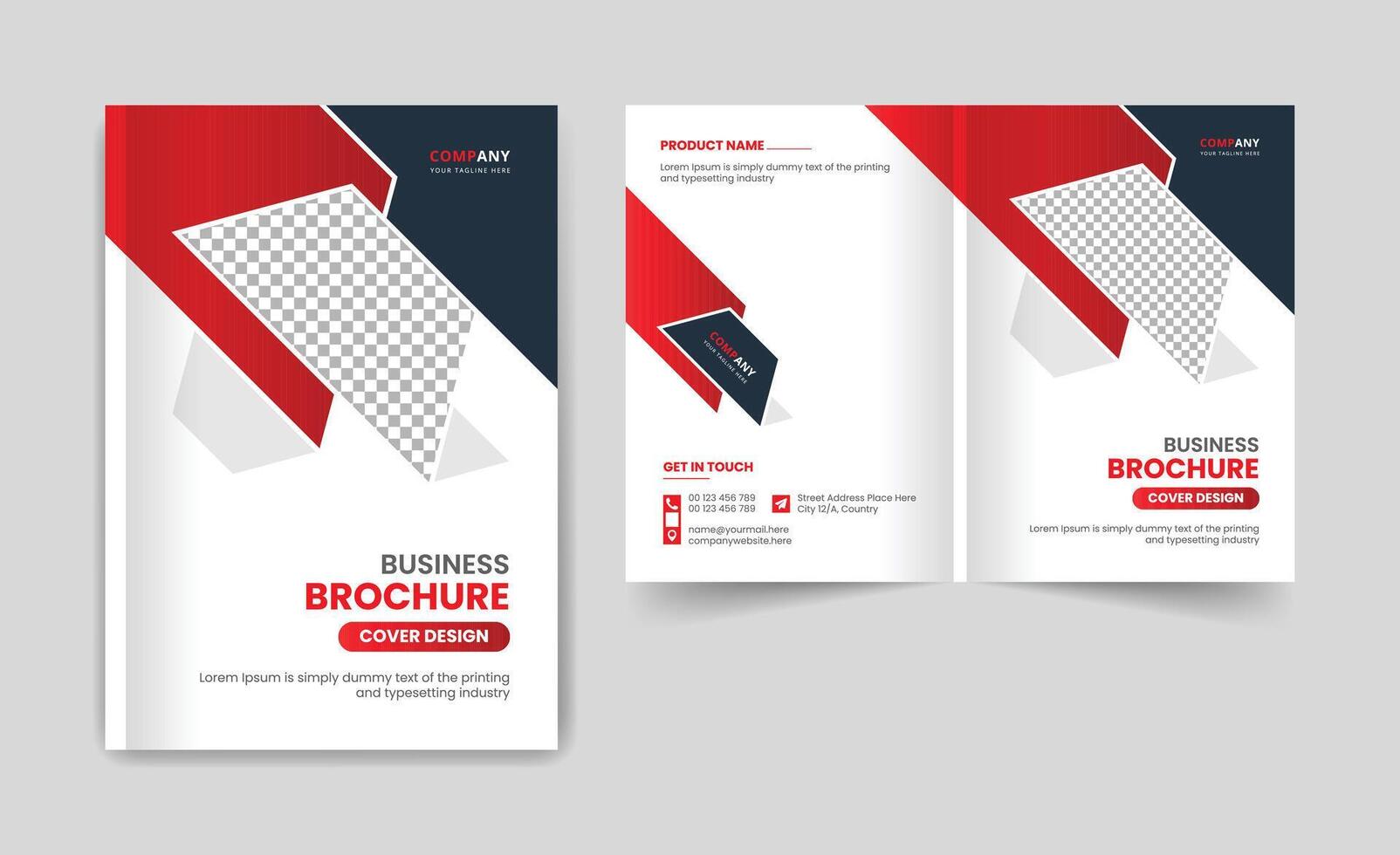 Company business brochure cover page annual report book cover corporate business profile design template colorful modern abstract creative elegant bi fold magazine cover page design layout theme vector