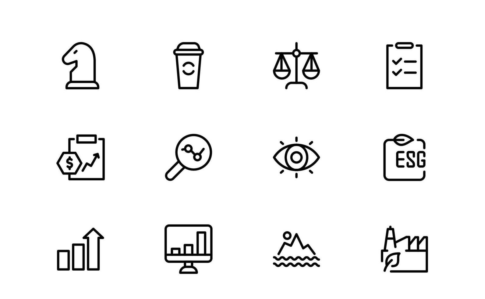 Comprehensive ESG Icon set bundle Collection - Perfect for Green, Ethical, and Corporate Responsibility Branding vector