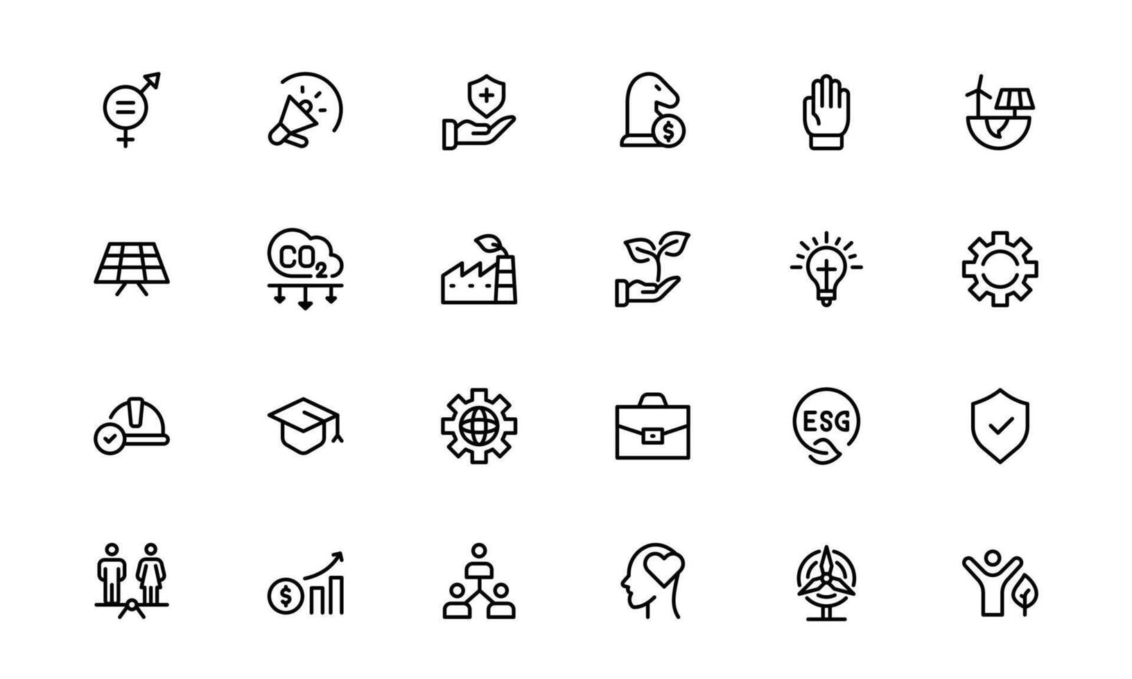 Comprehensive ESG Icon pack - Perfect for Green, Ethical, and Corporate Responsibility Branding vector