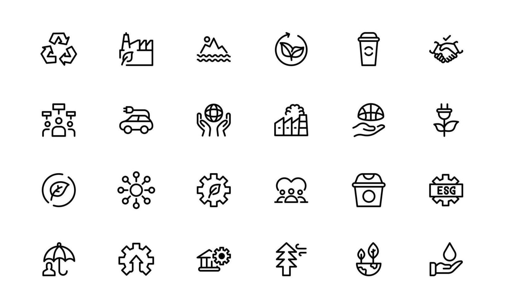 Comprehensive ESG Icon Collection - Perfect for Green, and Corporate Responsibility Branding vector