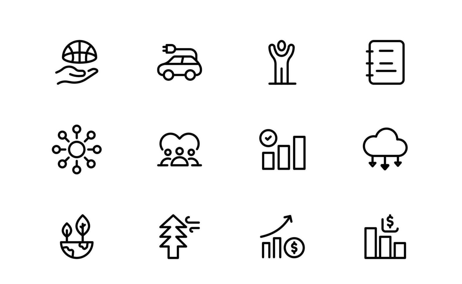 Comprehensive ESG Icon pack collection vector