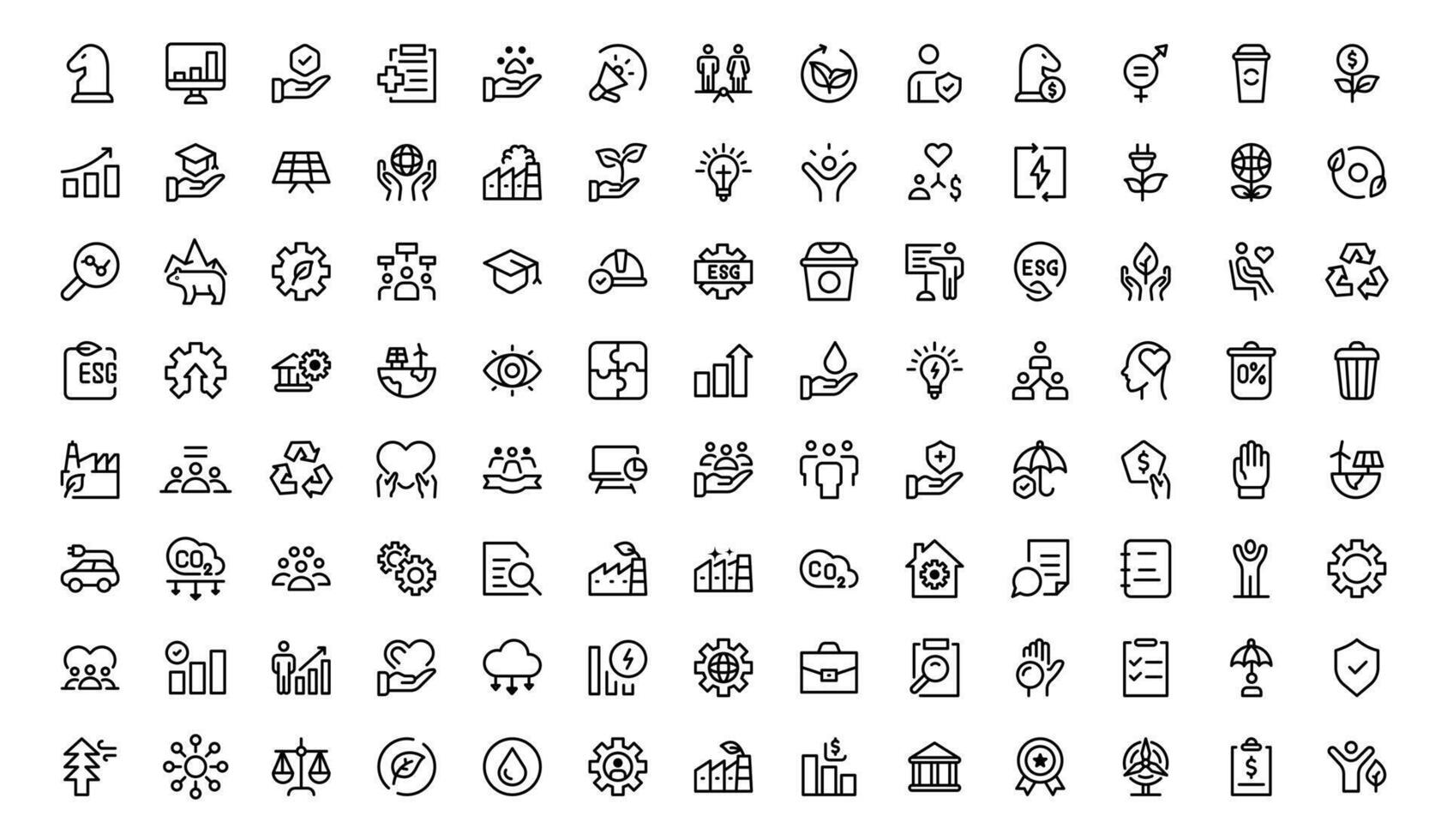 Comprehensive ESG Icon Set Collection - Perfect for Green, Ethical, and Corporate Responsibility vector