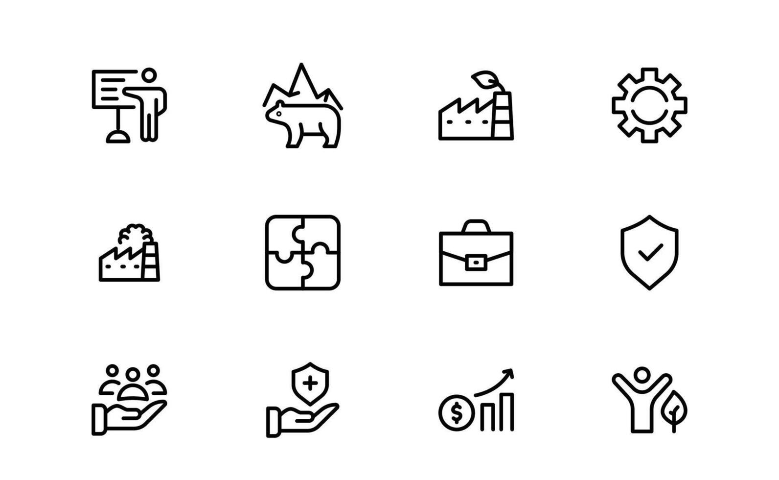 Comprehensive ESG Icon set bundle vector