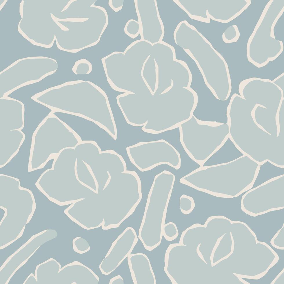 Flower with abstract shapes illustration seamless pattern vector