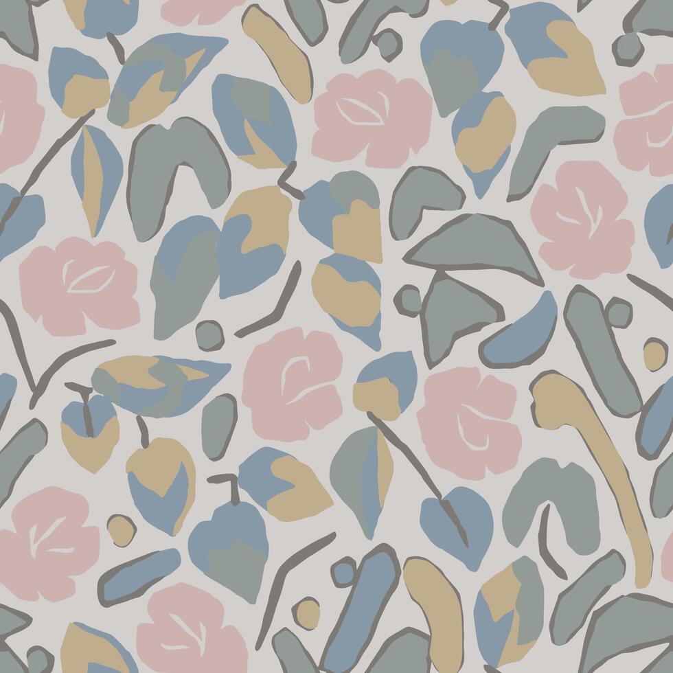 Modern botanical motif seamless pattern vector
