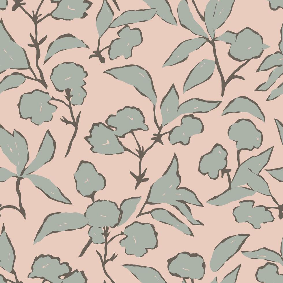 Floral illustration seamless pattern digital artwork vector