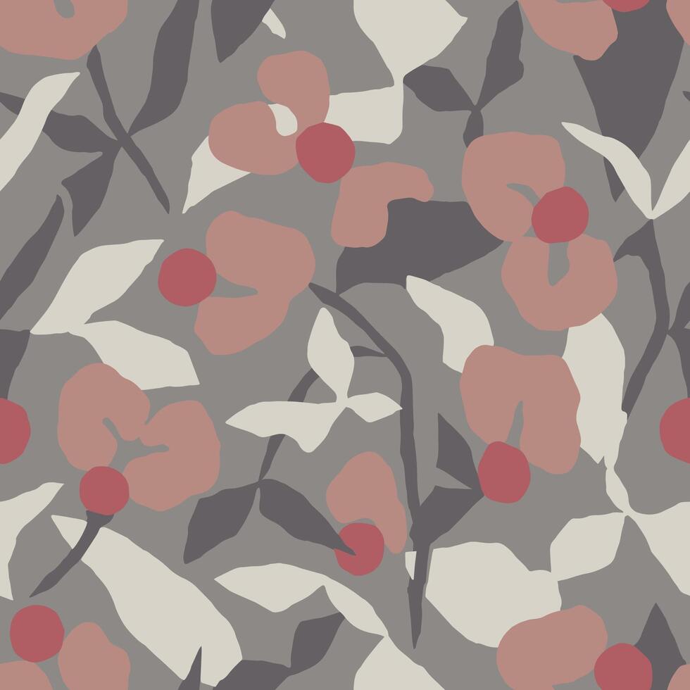 Modern flower illustration seamless repeat pattern vector