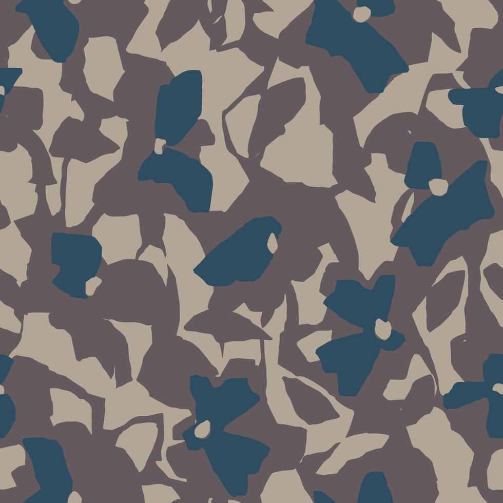 Abstract flower botanical illustration seamless repeat pattern vector