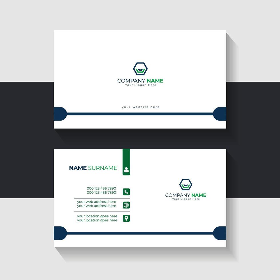 Modern business card template design. Name card design. vector