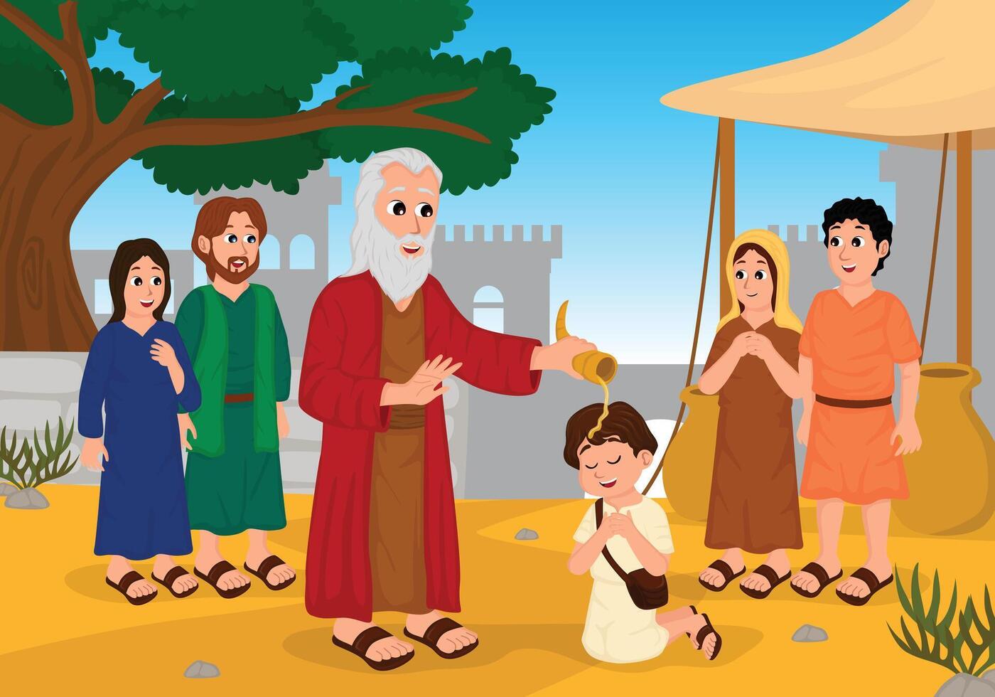 The Anointing of David by Samuel vector