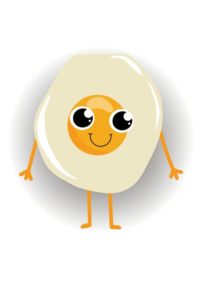 Cartoon characters in the form of an egg with a smile vector