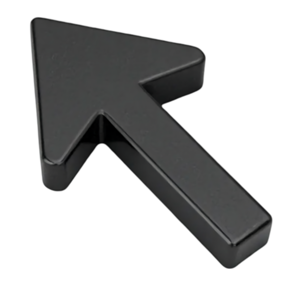 Black Cursor Arrow 3D Render png