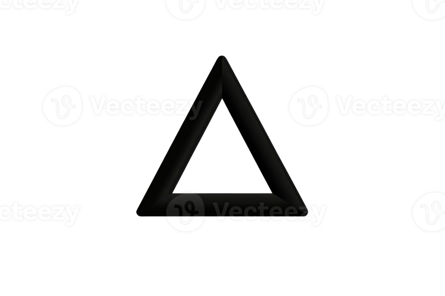 simple black triangle shape on transparency background, representing geometric design and minimalism. This symbol can be used in various contexts, including art and architecture png