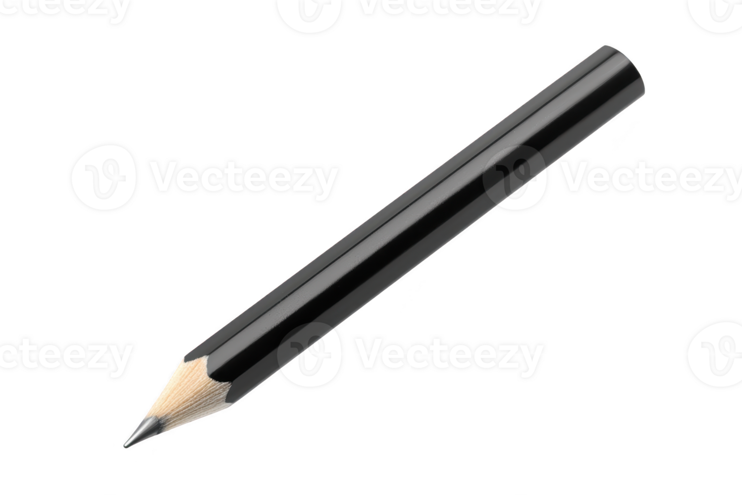 A black pencil with sharpened tip, ideal for drawing and writing. This versatile tool is essential for artists and students alike, providing precision and control png
