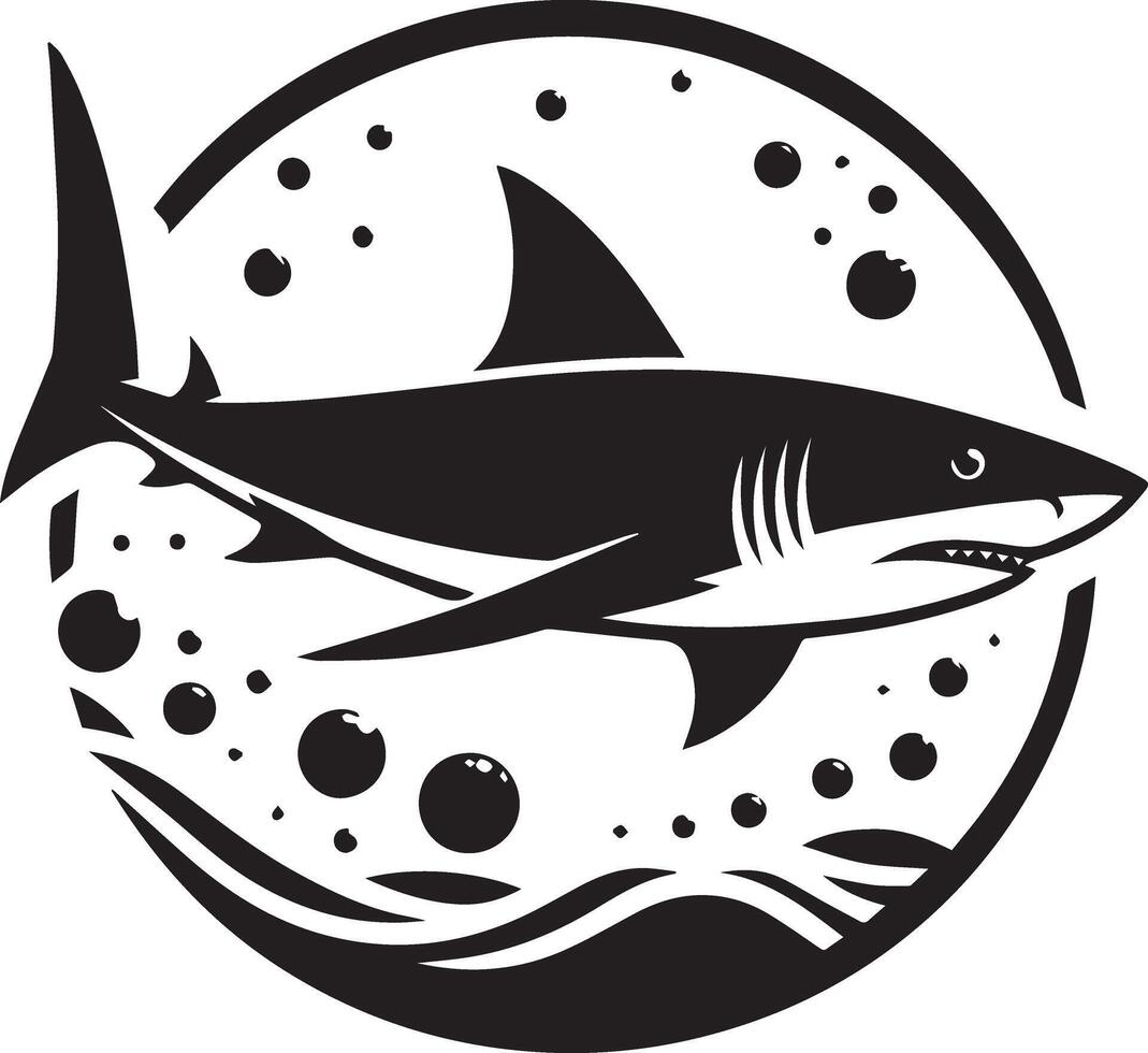 Shark silhouette art vector