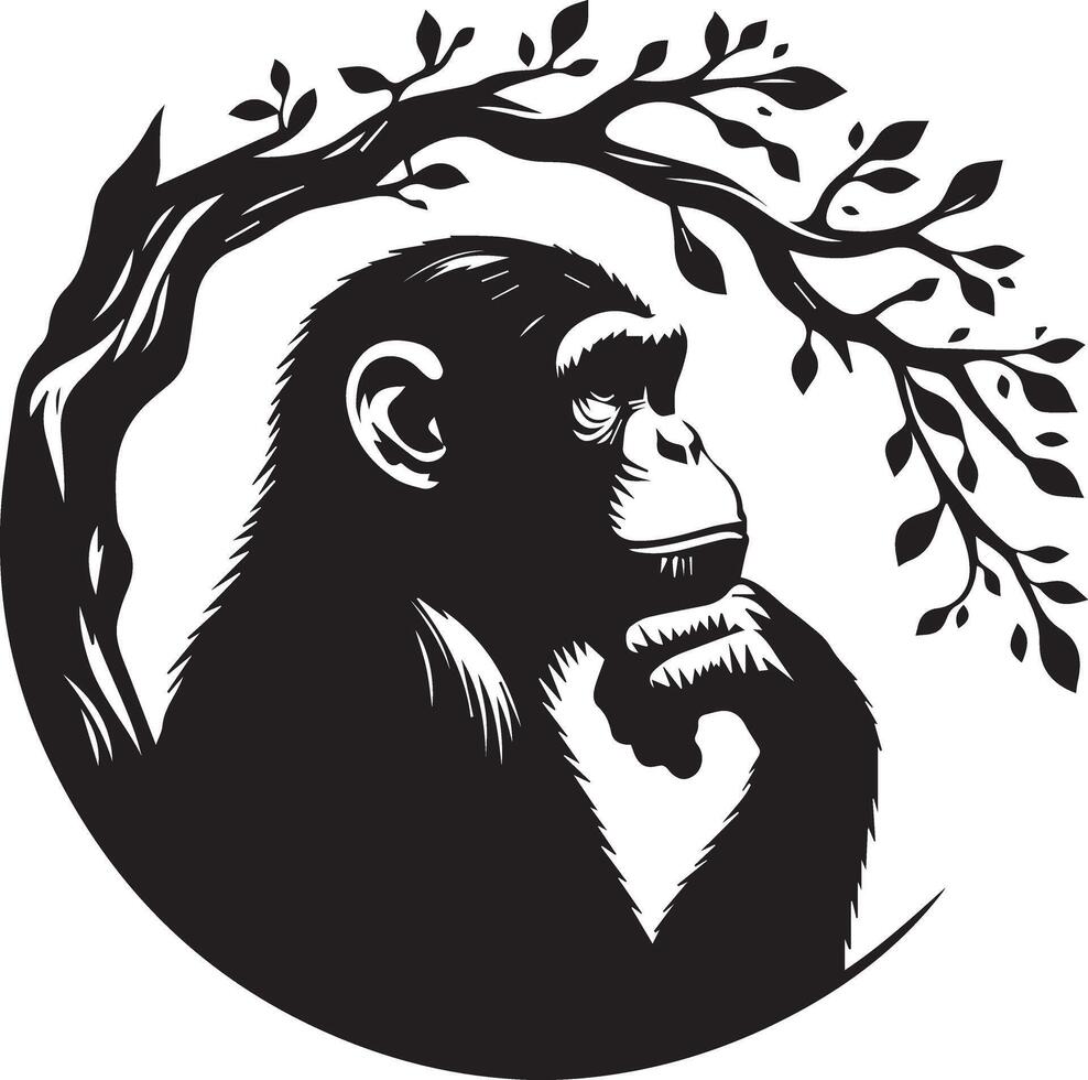 Chimpanzee silhouette art vector