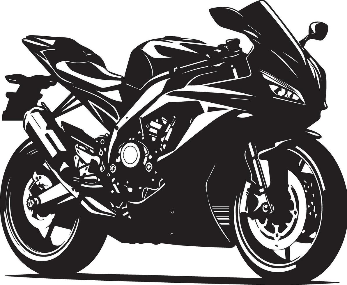 Motorbike Silhouette Art Collection and white background vector