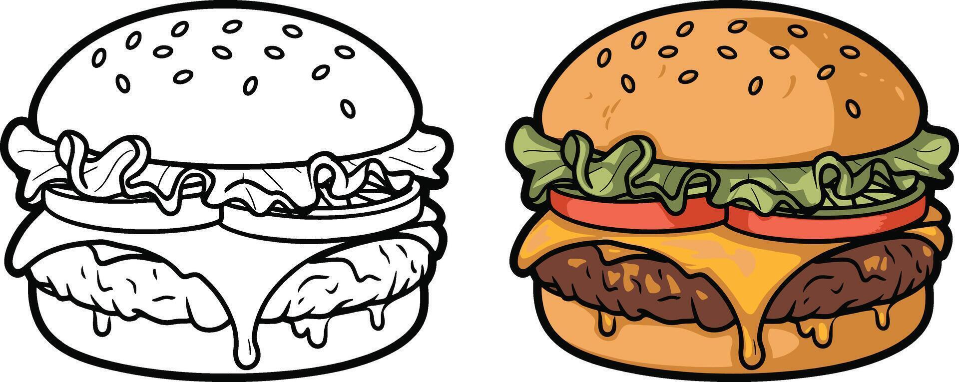 Burger art illustration design vector