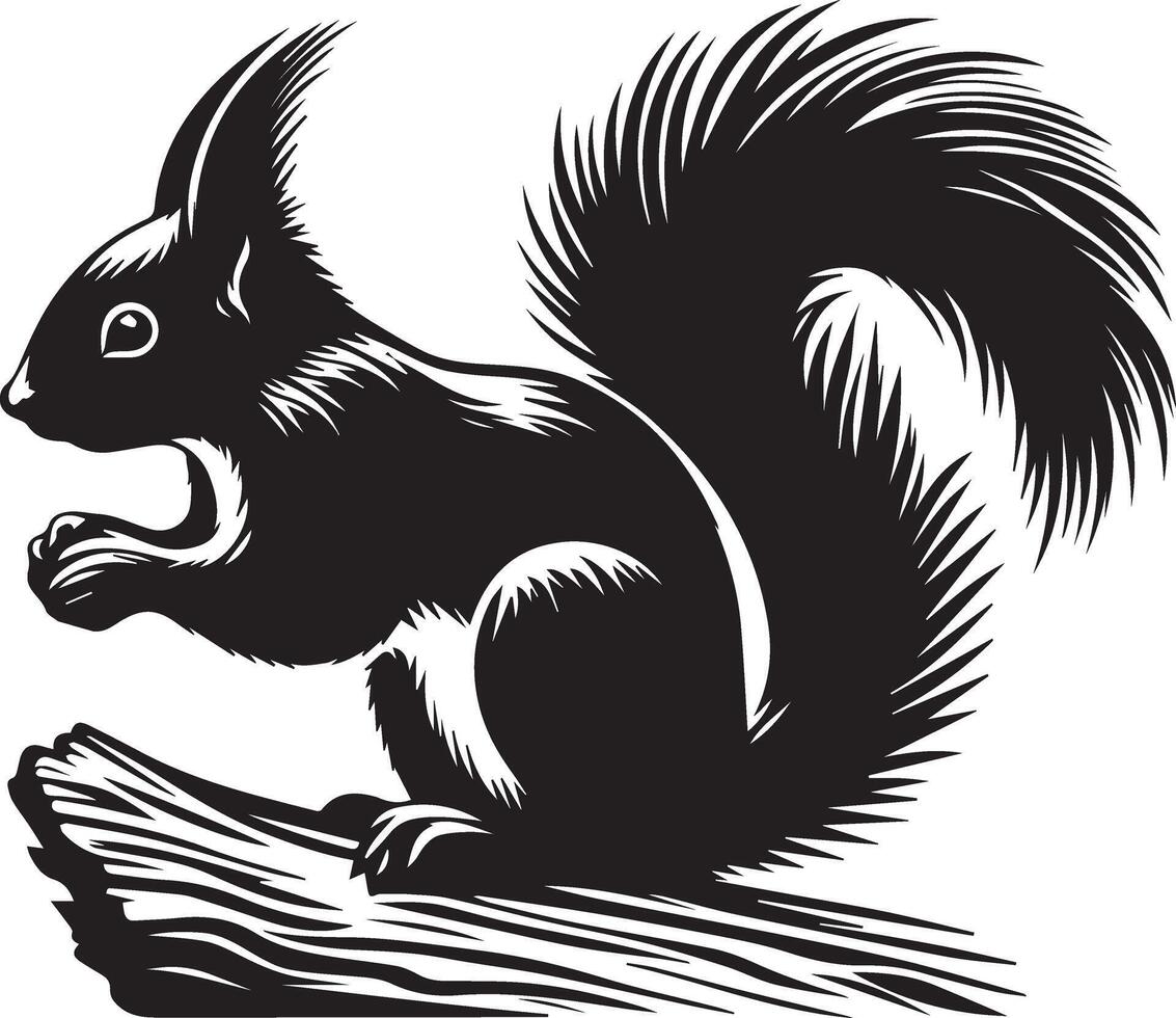 Squirrel silhouette art vector