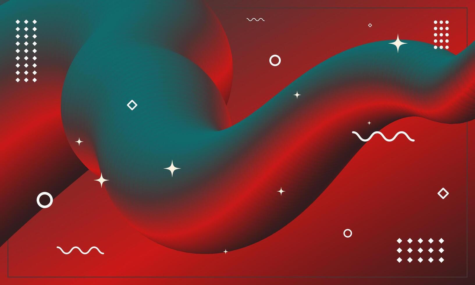 Red and teal abstract background of horror color palette. vector