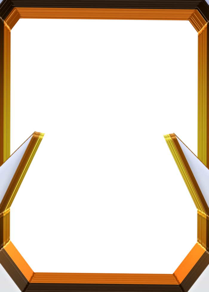 a golden frame with a white border png