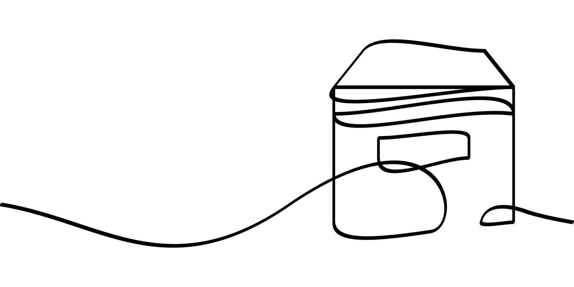 continuous line drawing of packing box symbol. abstract line art illustration vector
