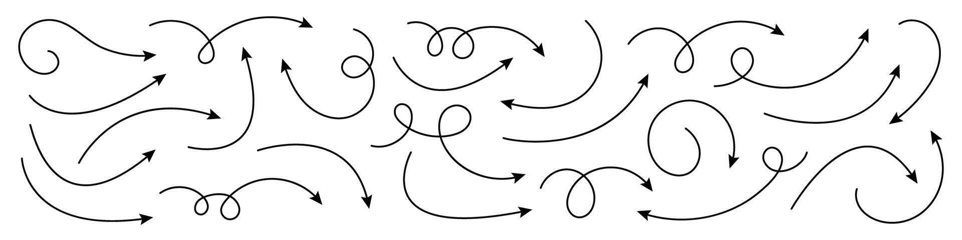 Hand drawn arrows set. vector