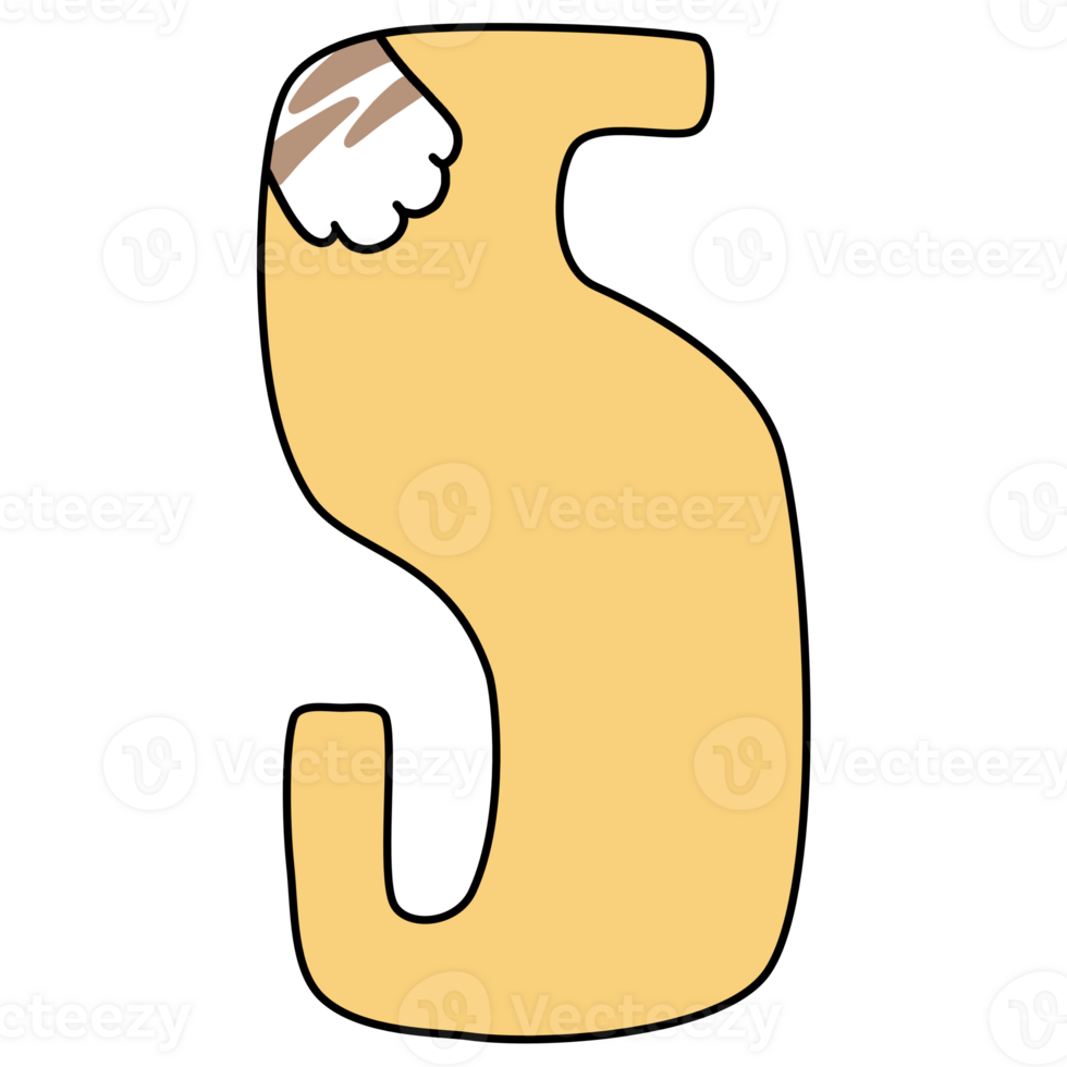 Number 5 with cat paw png