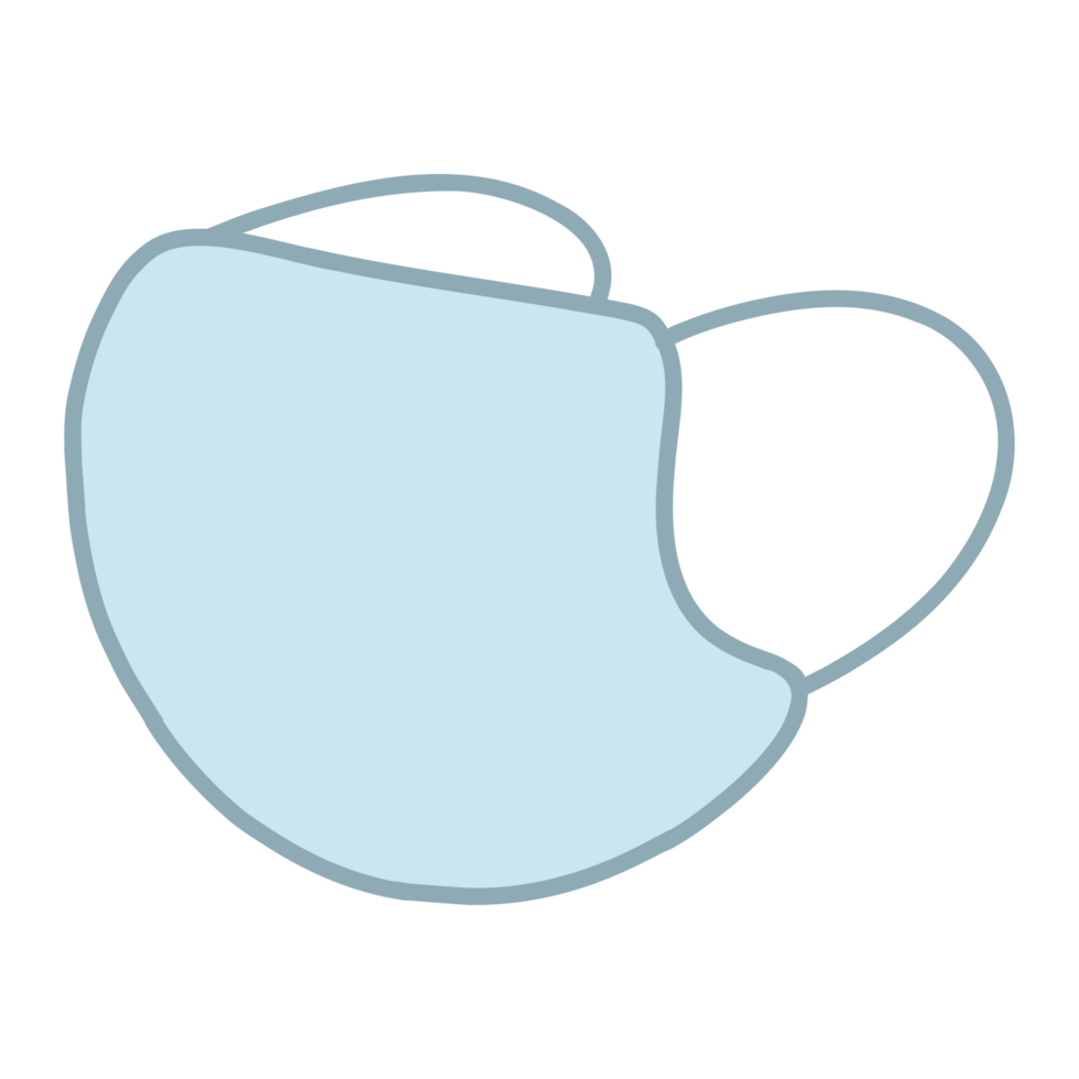 a blue face mask on a transparent background png