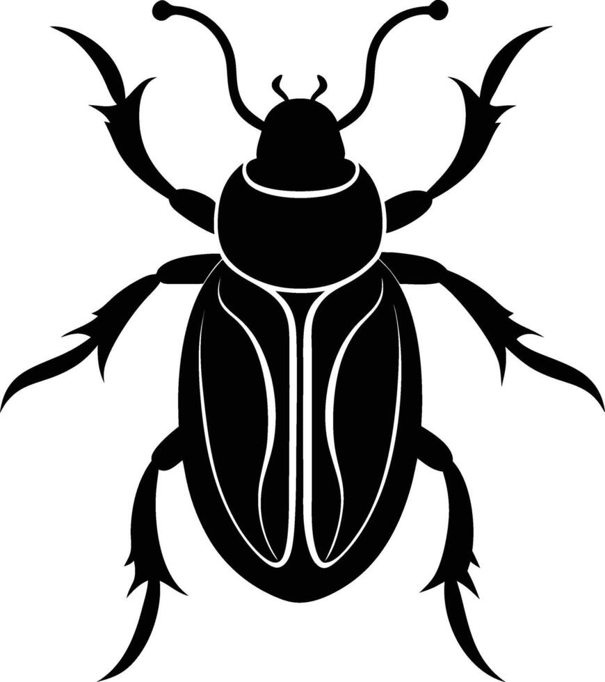 Whirligig beetle silhouette illustration vector