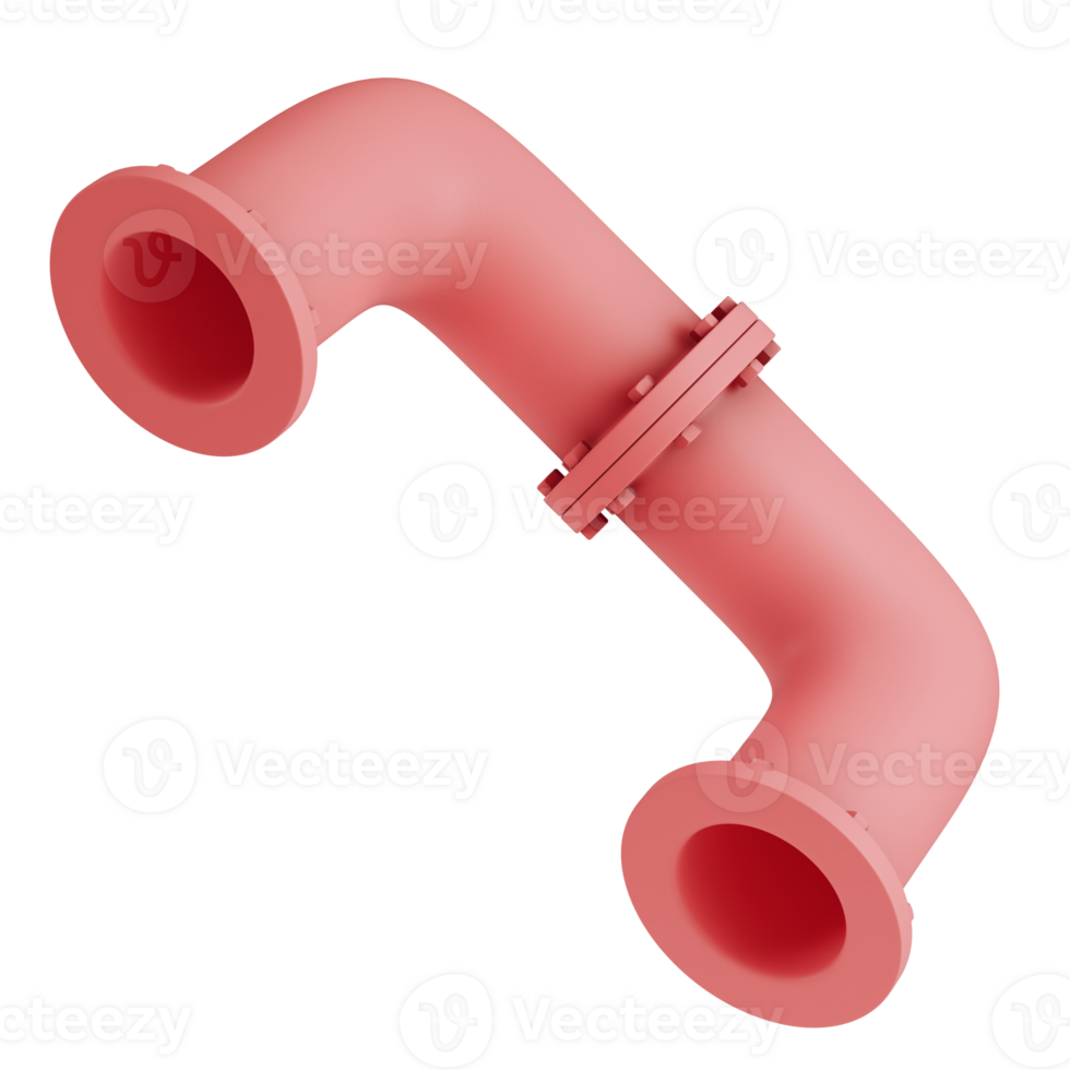 Pink water pipe with industrial elements isolated on transparent background png