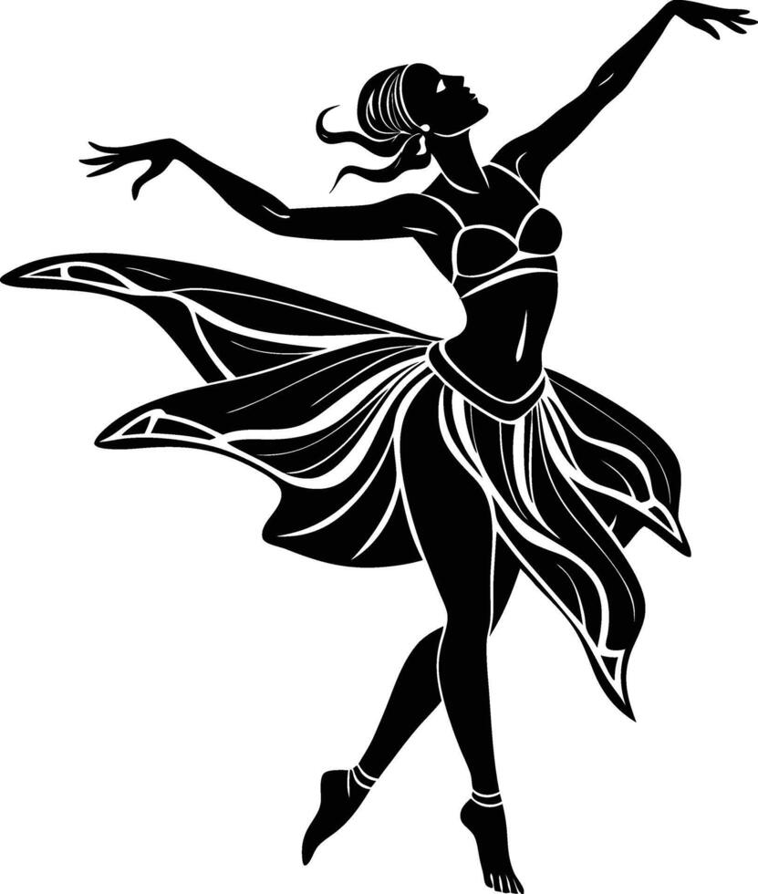 silhouette illustration of A Dancer vector