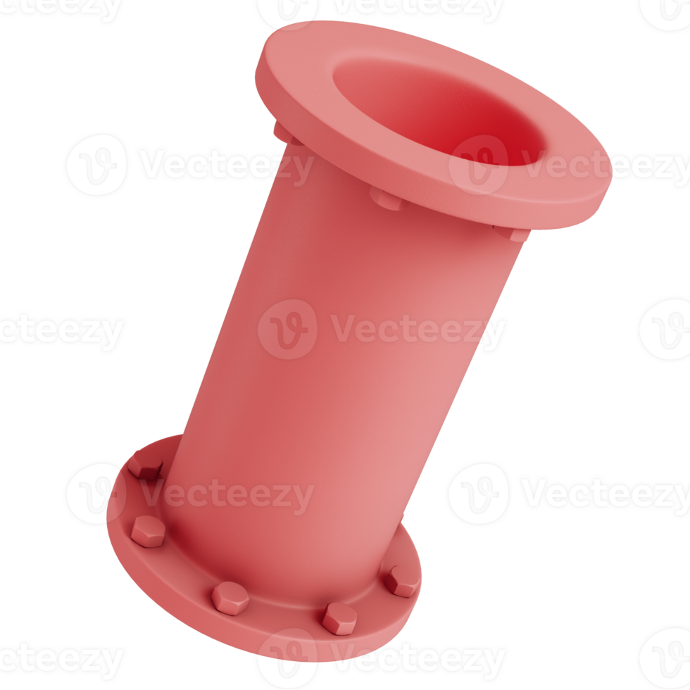 Abstract pipe with industrial elements isolated on transparent background png