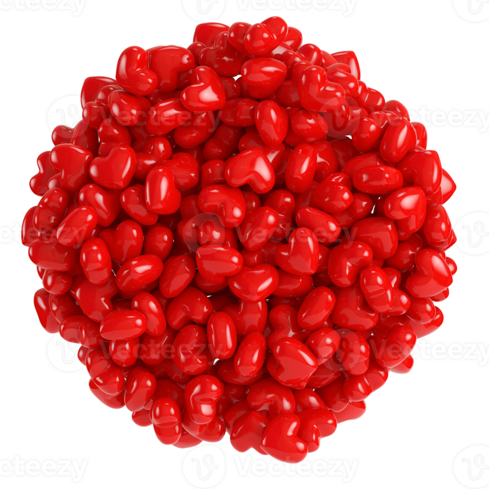 Red hearts isolated on transparent background png